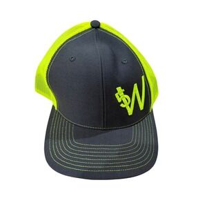 Richardson 112 Neon Yellow Black Trucker Hat Snapback Mesh Cap